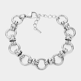 18K White Gold Dipped Stainless Steel Premium Handmade Chain Link Bracelet