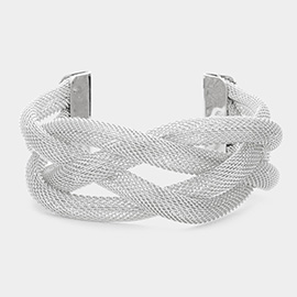 Braided Mesh Chain Cuff Bracelet