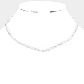 Faceted Rectangle Beaded Necklace