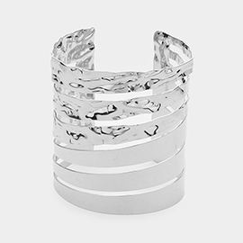 Split Textured Metal Cuff Bracelet