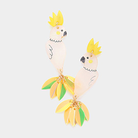 Resin Parrot Dangle Earrings