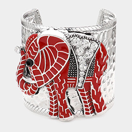 Stone Embellished Elephant Cuff Bracket