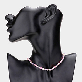 Faceted Beaded Choker Necklace