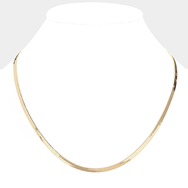 Gold Plated 20 Inch 4mm Herringbone Metal Chain Necklace