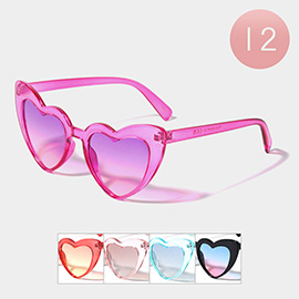 12PCS - Heart Wayfarer Sunglasses