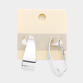 14K White Gold Filled Geometric Metal Hoop Earrings