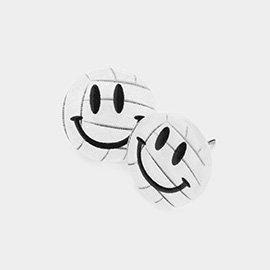 Smile Pointed Resin Volleyball Stud Earrings