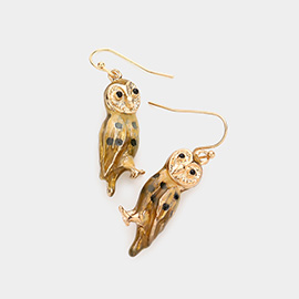 3D Owl Dangle Earrings