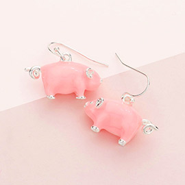 3D Pig Dangle Earrings