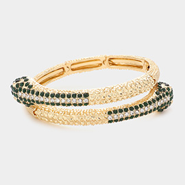 Rhinestone Embellished Snake Bracelet