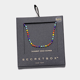 Secret Box _ 14K Gold Dipped Colorful Bead Link Necklace