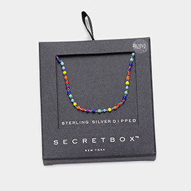 Secret Box _ Sterling Silver Dipped Colorful Bead Link Necklace