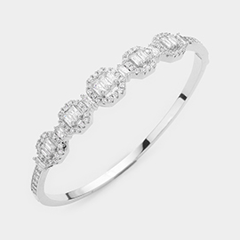 Rectangle Stone Pointed Bangle Evening Bracelet