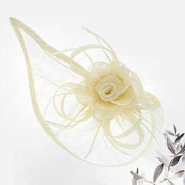 Mesh Flower Feather Fascinator / Headband