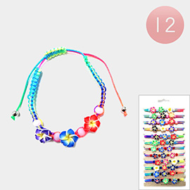 12PCS - Triple Flower Adjustable Bracelets