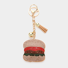 Bling Hamburger Tassel Keychain
