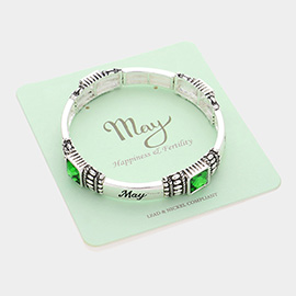 May - Birthstone Accented Stretch Bracelet