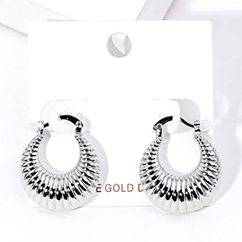 White Gold Dipped Metal Pin Catch Earrings