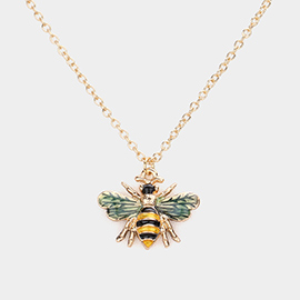 Colored Honey Bee Pendant Necklace