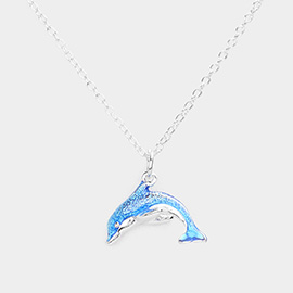 3D Dolphin Pendant Necklace