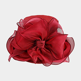 Detachable Velcro Bow Organza Dressy Hat