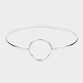 Open Metal Circle Accented Bangle Bracelet