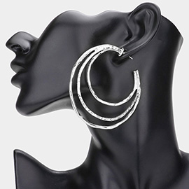 Abstract Metal Hoop Earrings