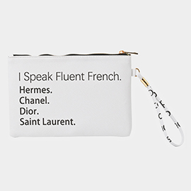 I Speak Fluent French Message Wristlet Clutch Bag