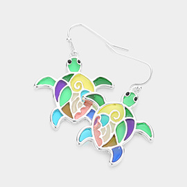 Colorful Turtle Dangle Earrings