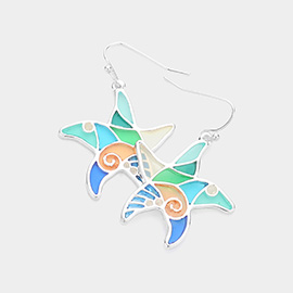 Colorful Starfish Dangle Earrings