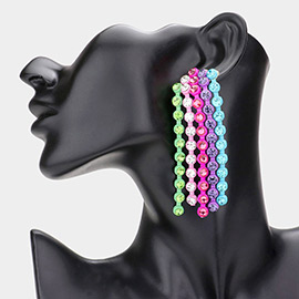 Colorful Stone Fringe Dangle Earrings