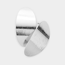 Curved Metal Oval Earrings
