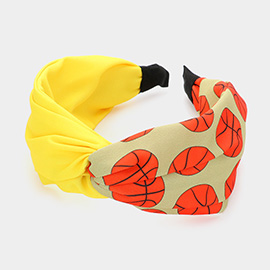 Game Day Basketball Patterned Twisted Headband
