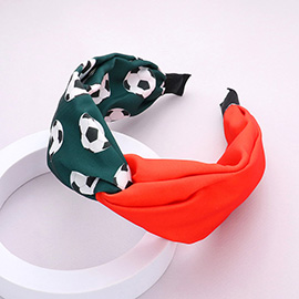 Game Day Soccer Patterned Twisted Headband