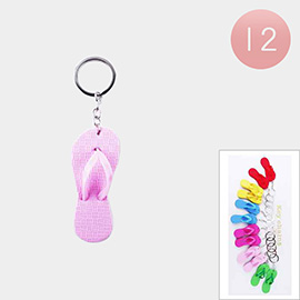 12PCS - Flip Flop Keychains