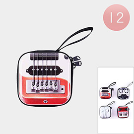 12PCS - Guitar DJ Controller Earphone Piano Printed Tin Coin Purses