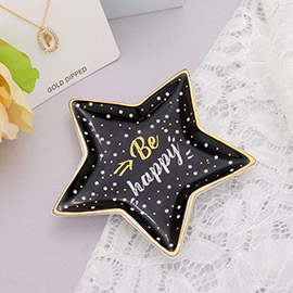 Be Happy Message Star Jewelry Dish