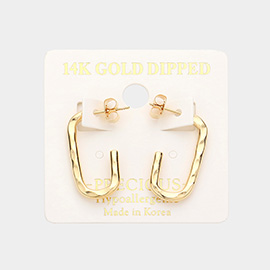 14K Gold Dipped Metal Oval Hoop Earrings