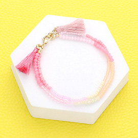 Colorful Beaded Tassel Bracelet