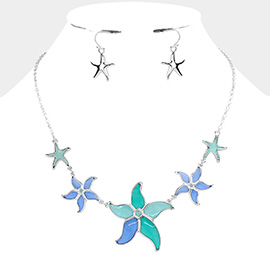 Lucite Starfish Link Necklace