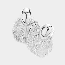 Abstract Textured Metal Clip on Earrings