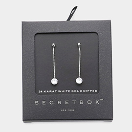 Secret Box _ Sterling Silver Dipped Stone Pointed Linear Dangle Earrings