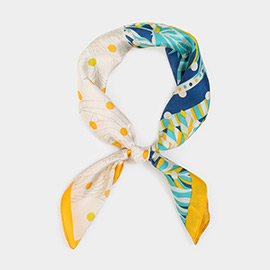 Abstract Leaf Printed Square Scarf