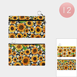 12PCS - Sunflower Daisy Printed Pouch Bag