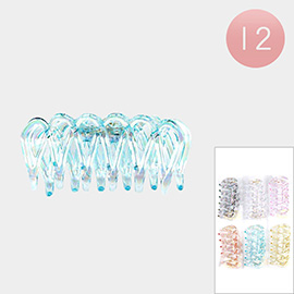 12PCS - Solid Lucite Claw Hair Clips