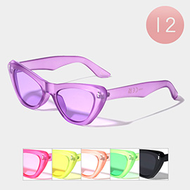 12PCS - Solid Lucite Wayfarer Sunglasses