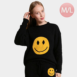 Smile Accented Crewneck Sweater Top