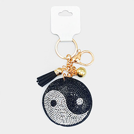 Bling Yin Yang Tassel Keychain
