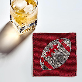 Game Day Sequin Beaded Football Coaster