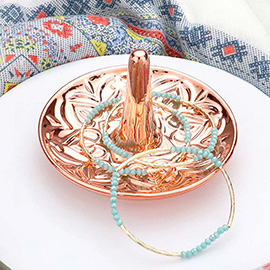 Pattern Detailed Ring Holder Jewelry Dish